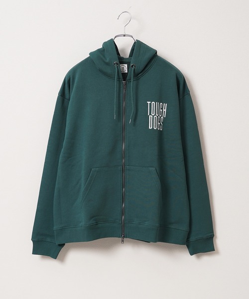 1111clothing(ワンフォークロージング)の「フレブル バックフロッキープリント ダブルジップ ワイドスウェットパーカー / ユニセックス(パーカー・メンズ・アッシュ/ブラック/ダークグリーン・M/L)」の10枚目の写真