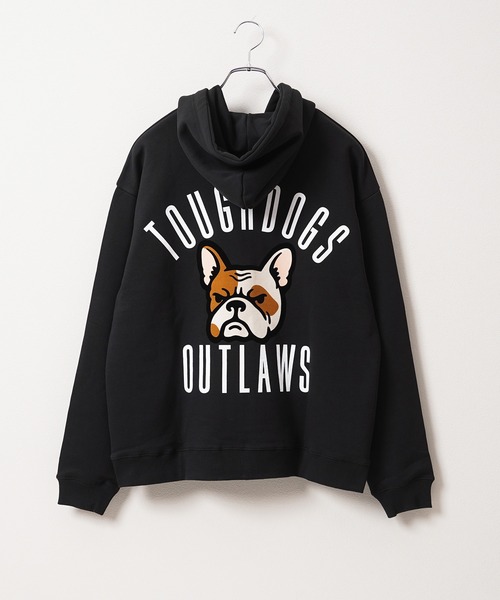 1111clothing(ワンフォークロージング)の「フレブル バックフロッキープリント ダブルジップ ワイドスウェットパーカー / ユニセックス(パーカー・メンズ・アッシュ/ブラック/ダークグリーン・M/L)」の21枚目の写真