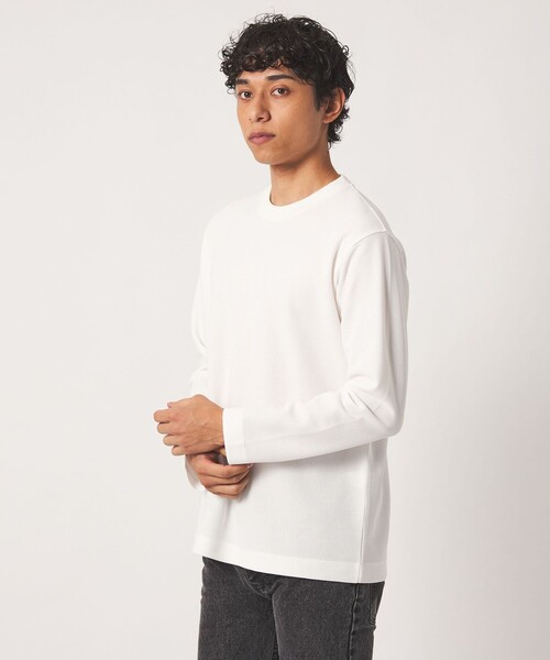 A DAY IN THE LIFE UNITED ARROWS(アデイインザライフユナイテッドアローズ)の「シャイニー ニットライク リラックスカットソー<A DAY IN THE LIFE>(Tシャツ/カットソー・メンズ・ネイビー/オフホワイト/ベージュ・S/L/M)」の4枚目の写真