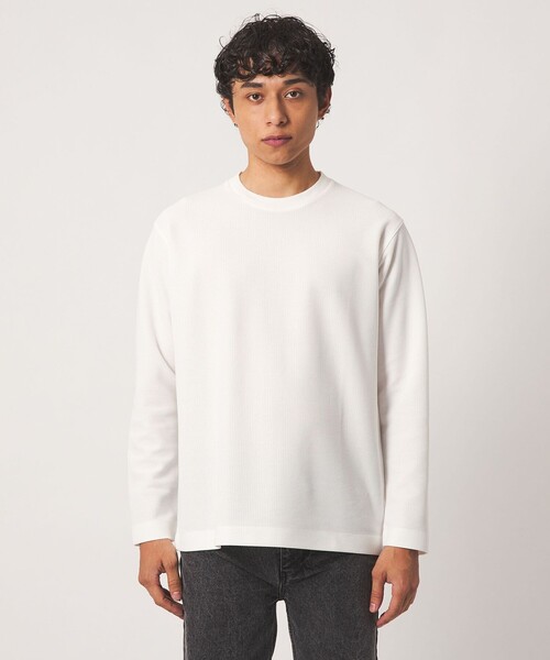 A DAY IN THE LIFE UNITED ARROWS(アデイインザライフユナイテッドアローズ)の「シャイニー ニットライク リラックスカットソー<A DAY IN THE LIFE>(Tシャツ/カットソー・メンズ・ネイビー/オフホワイト/ベージュ・S/L/M)」の7枚目の写真