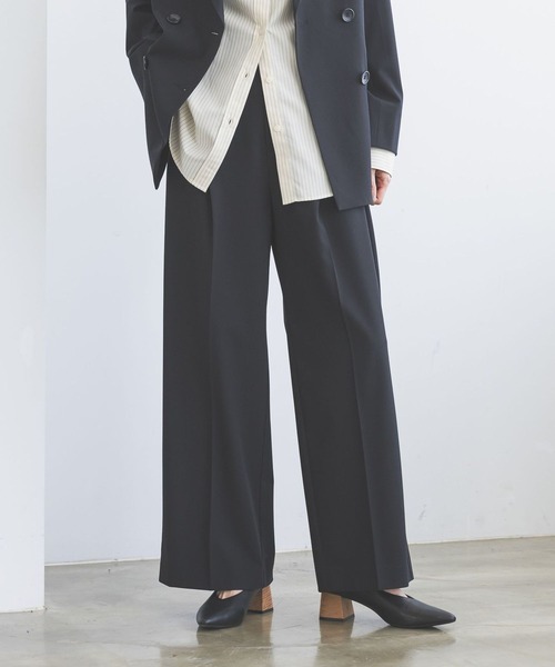 GLOBAL WORK(グローバルワーク)の「ウツクシルエットワイドパンツ/816348(その他パンツ・レディース・ネイビー/ブラック/ブラウン・LARGE/SMALL/MEDIUM)」の1枚目の写真