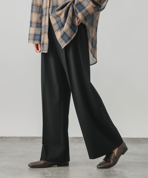 GLOBAL WORK(グローバルワーク)の「ウツクシルエットワイドパンツ/816348(その他パンツ・レディース・ネイビー/ブラック/ブラウン・LARGE/SMALL/MEDIUM)」の2枚目の写真