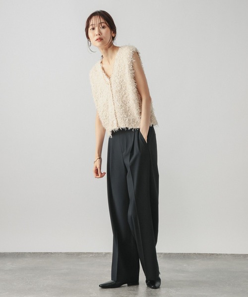 GLOBAL WORK(グローバルワーク)の「ウツクシルエットワイドパンツ/816348(その他パンツ・レディース・ネイビー/ブラック/ブラウン・LARGE/SMALL/MEDIUM)」の4枚目の写真