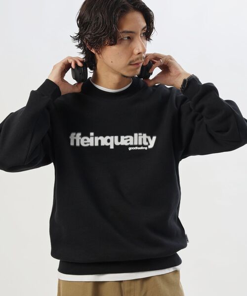 FFEIN(フェイン)の「【FFEIN(フェイン)】ヘビーウエイトぼかしプリントロゴスウェット / スウェット クルーネック ロゴ刺繍 裏起毛 ユニセックス(スウェット・メンズ・ブラック/グレー/ライトピンク/ダークネイビー・LARGE/MEDIUM/SMALL)」の2枚目の写真