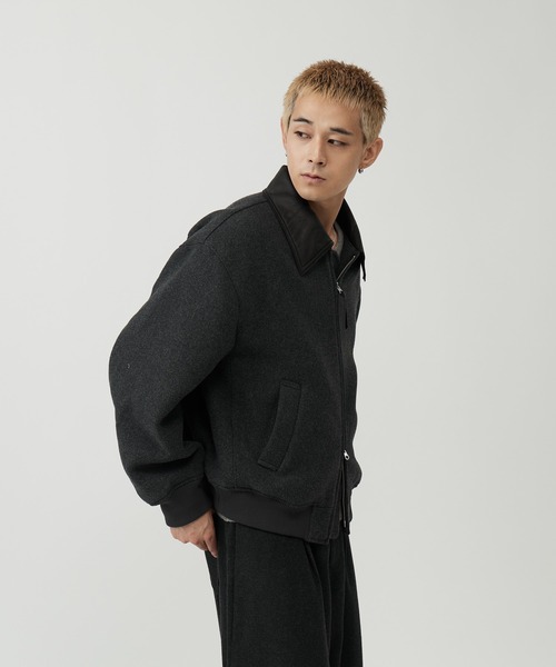 SINSS(シンス)の「Leather collar wool blend melton blouson / レザーカラーウールブレンドメルトンブルゾン(ブルゾン・メンズ・チャコール/ベージュ/ブラック・X-SMALL/MEDIUM/SMALL/LARGE)」の11枚目の写真