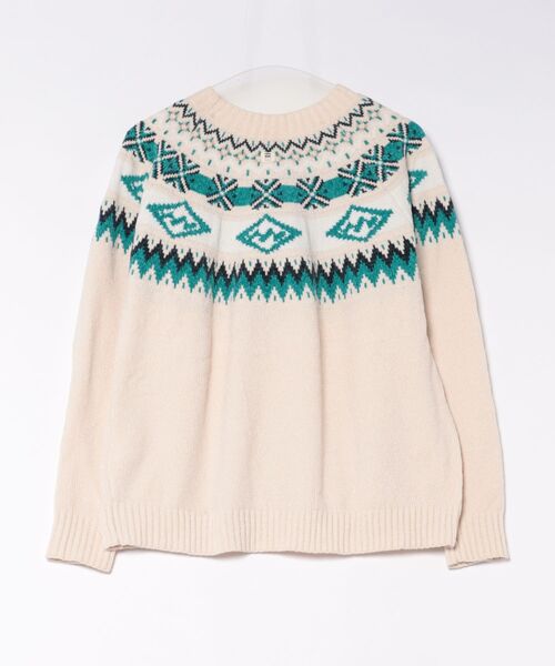 BILLABONG(ビラボン)の「BILLABONG ウィメンズ FAIR ISLE CREW SWEATER セーター 【2026年秋冬モデル】/ビラボンセーター(セットアップ対応可)(ニット/セーター・レディース・ブラウン/アイボリー・LARGE/MEDIUM)」の3枚目の写真