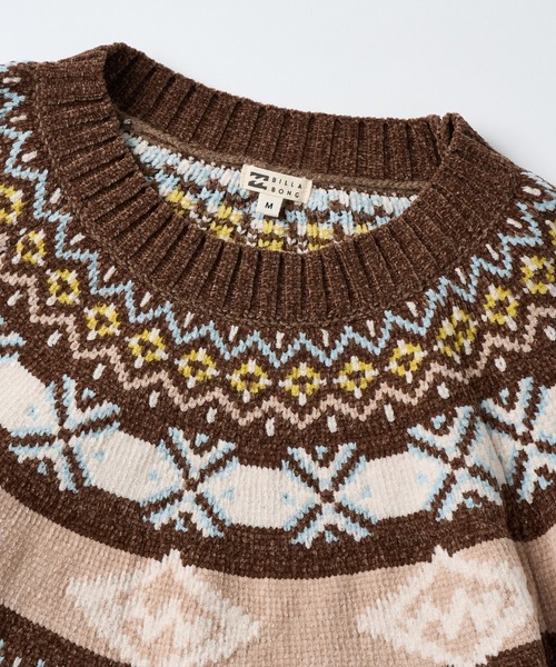 BILLABONG(ビラボン)の「BILLABONG ウィメンズ FAIR ISLE CREW SWEATER セーター 【2026年秋冬モデル】/ビラボンセーター(セットアップ対応可)(ニット/セーター・レディース・ブラウン/アイボリー・LARGE/MEDIUM)」の11枚目の写真