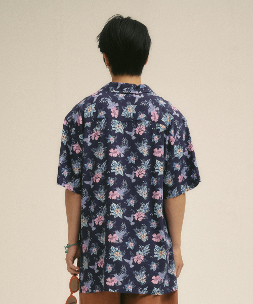 VILLA RAY（ヴィラ・レイ）の「ボタニカルバード メンズ ビスコースシャツ（シャツ/ブラウス・メンズ・その他・LARGE/MEDIUM/X-LARGE）」の4枚目の写真