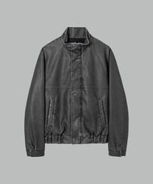 NONBLANK（ノンブランク）の「シンセティックレザーワッシングボンバー_グレー（ライダースジャケット）」
