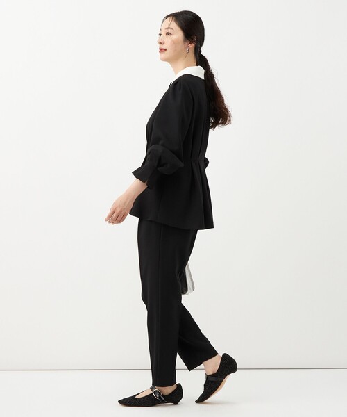 NOLLEY’S(ノーリーズ)の「《セットアップ対応》ウォッシャブルウールライクペプラムブラウス(シャツ/ブラウス・レディース・グレー/ブラック・38/36)」の7枚目の写真