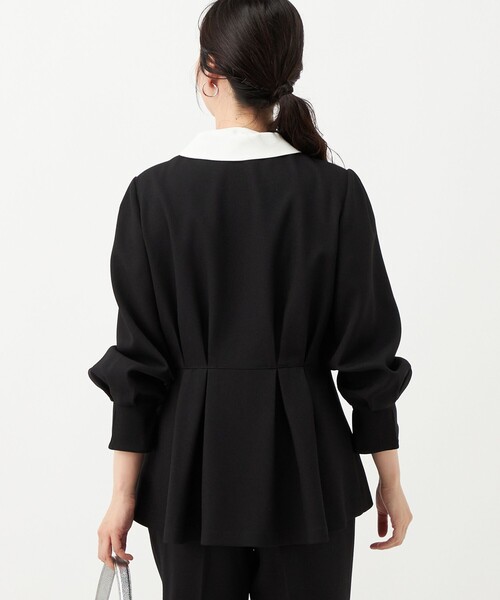 NOLLEY’S(ノーリーズ)の「《セットアップ対応》ウォッシャブルウールライクペプラムブラウス(シャツ/ブラウス・レディース・グレー/ブラック・38/36)」の13枚目の写真