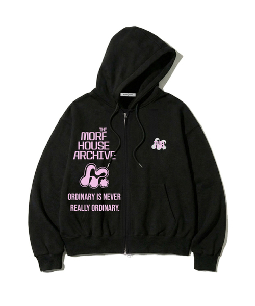 THEMORFHOUSE(ザモーフハウス)の「モプハウス アーカイビングプリント ツーウェイジップアップパーカー ホワイトメランジ(パーカー・レディース・その他・M1/L2/M2/L1)」の2枚目の写真