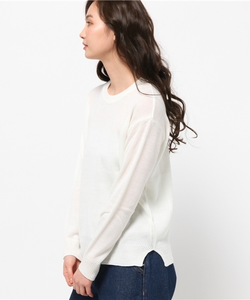 Denime(ドゥニーム)の「SPRING CN KNIT/スプリングクルーネックニット(ニット/セーター・レディース・ブルー/オフホワイト/グレー/サックスブルー/ライトピンク・FREE)」の7枚目の写真