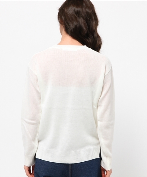 Denime(ドゥニーム)の「SPRING CN KNIT/スプリングクルーネックニット(ニット/セーター・レディース・ブルー/オフホワイト/グレー/サックスブルー/ライトピンク・FREE)」の8枚目の写真