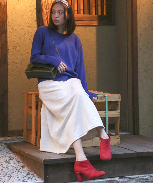 Denime(ドゥニーム)の「SPRING CN KNIT/スプリングクルーネックニット(ニット/セーター・レディース・ブルー/オフホワイト/グレー/サックスブルー/ライトピンク・FREE)」の16枚目の写真
