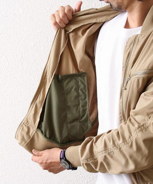 coen（コーエン）の「ポリツイル起毛MA-1（MA-1・メンズ・ベージュ/オリーブ・MEDIUM/SMALL/X-LARGE/LARGE）」の13枚目の写真