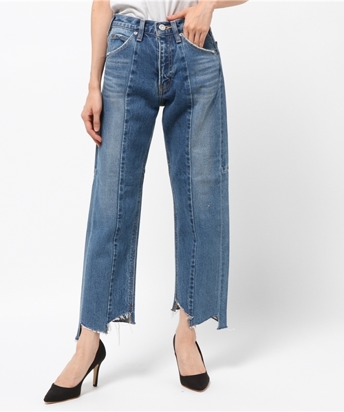 MOUSSY（マウジー）の「RANDOM CUT WIDE STRAIGHT2（デニムパンツ・レディース・ブルー・27inch/25inch/23inch/24inch/26inch）」の11枚目の写真