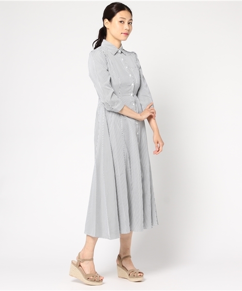 Re:EDIT（リエディ）の「ストライプシャツガウンワンピース（ワンピース・レディース・レッド/グリーン/ブラック/ブルー・LARGE/MEDIUM/SMALL）」の10枚目の写真