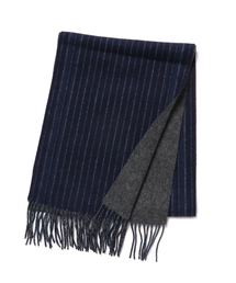 リバーシブル　ストライプマフラー/ベビーウール100％