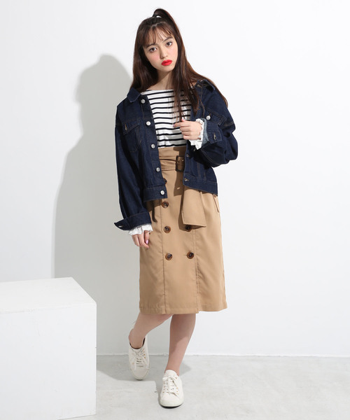 one after another NICE CLAUP(ワンアフターアナザーナイスクラップ)の「トレンチLadyスカート(スカート・レディース・ベージュ/ネイビー/イエロー・FREE)」の17枚目の写真