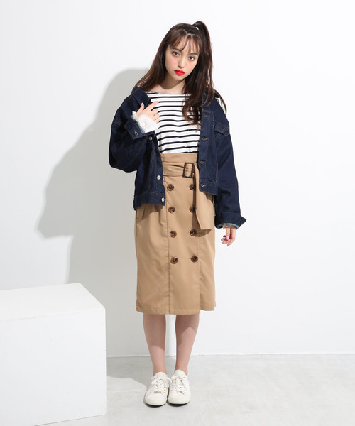 one after another NICE CLAUP(ワンアフターアナザーナイスクラップ)の「トレンチLadyスカート(スカート・レディース・ベージュ/ネイビー/イエロー・FREE)」の9枚目の写真