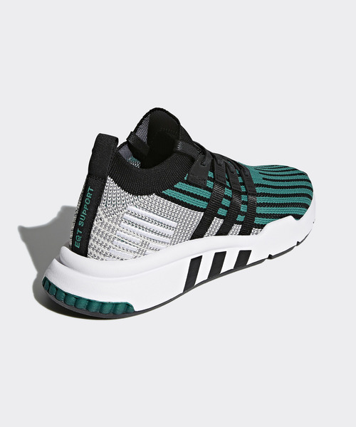 adidas（アディダス）の「オリジナルス エキップメント・サポート [EQT SUPPORT MID ADV PK]（スニーカー・メンズ・ブラック×グリーン・22.5cm/23.0cm/23.5cm/24.0cm/24.5cm/25.5cm/27.5cm/28.5cm/29.5cm/30.0cm/26.0cm/28.0cm/29.0cm/26.5cm/27.0cm/22.0cm/25.0cm/30.5cm/31cm）」の8枚目の写真
