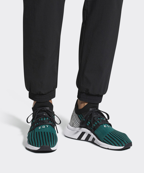 adidas（アディダス）の「オリジナルス エキップメント・サポート [EQT SUPPORT MID ADV PK]（スニーカー・メンズ・ブラック×グリーン・22.5cm/23.0cm/23.5cm/24.0cm/24.5cm/25.5cm/27.5cm/28.5cm/29.5cm/30.0cm/26.0cm/28.0cm/29.0cm/26.5cm/27.0cm/22.0cm/25.0cm/30.5cm/31cm）」の9枚目の写真