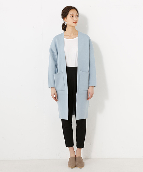 「BLACK BY MOUSSY」 カーディガン FREE ライトブルー レディース BLACK BY MOUSSY カーディガン round neck knit cardigan