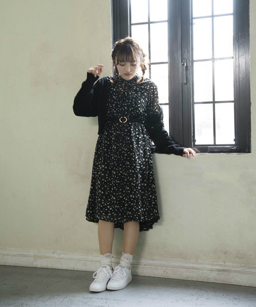 OLIVE des OLIVE（オリーブデオリーブ）の「[再入荷決定!] 透かし編みカーデ（カーディガン/ボレロ・レディース・グリーン/ピンク/ブラック/イエロー/オフホワイト/レッド・FREE）」の20枚目の写真