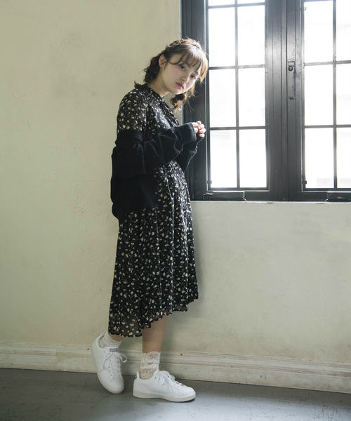 OLIVE des OLIVE（オリーブデオリーブ）の「[再入荷決定!] 透かし編みカーデ（カーディガン/ボレロ・レディース・グリーン/ピンク/ブラック/イエロー/オフホワイト/レッド・FREE）」の21枚目の写真