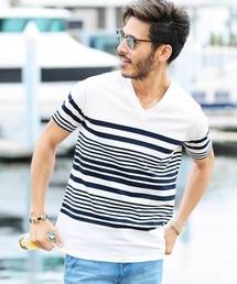 半袖 マルチボーダー Tシャツ