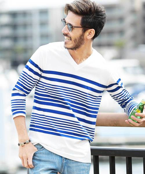 jiggys shop（ジギーズショップ）の「半袖 マルチボーダー Tシャツ（Tシャツ/カットソー・メンズ・ブルー系その他2/その他3/ホワイト系その他3/その他2/ホワイト系その他4/その他5/ブラック系その他/ブルー系その他/ブルー系その他7/ホワイト系その他2/その他4/ブルー系その他6/その他1/ブルー系その他4/ホワイト系その他5/ホワイト系その他6/ホワイト系その他/ブルー系その他3/ブルー系その他5/ホワイト系その他7/その他7/その他6/その他8/その他9/その他11・L/XL/MEDIUM/SMALL/M/S/LARGE/X-LARGE）」の17枚目の写真