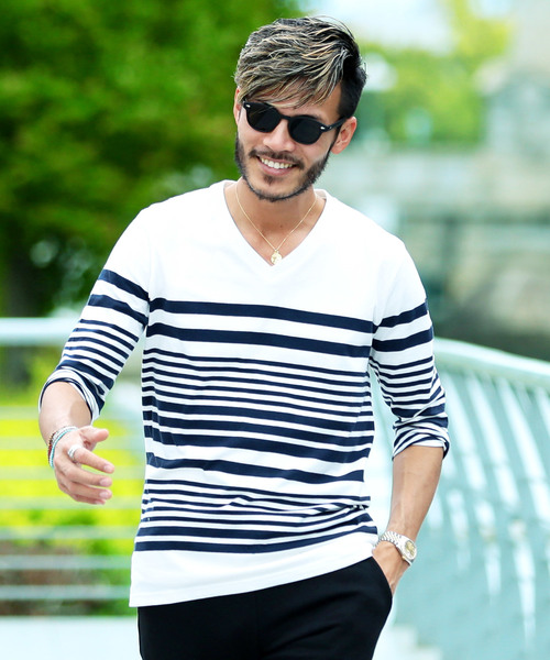 jiggys shop（ジギーズショップ）の「半袖 マルチボーダー Tシャツ（Tシャツ/カットソー・メンズ・ブルー系その他2/その他3/ホワイト系その他3/その他2/ホワイト系その他4/その他5/ブラック系その他/ブルー系その他/ブルー系その他7/ホワイト系その他2/その他4/ブルー系その他6/その他1/ブルー系その他4/ホワイト系その他5/ホワイト系その他6/ホワイト系その他/ブルー系その他3/ブルー系その他5/ホワイト系その他7/その他7/その他6/その他8/その他9/その他11・L/XL/MEDIUM/SMALL/M/S/LARGE/X-LARGE）」の18枚目の写真