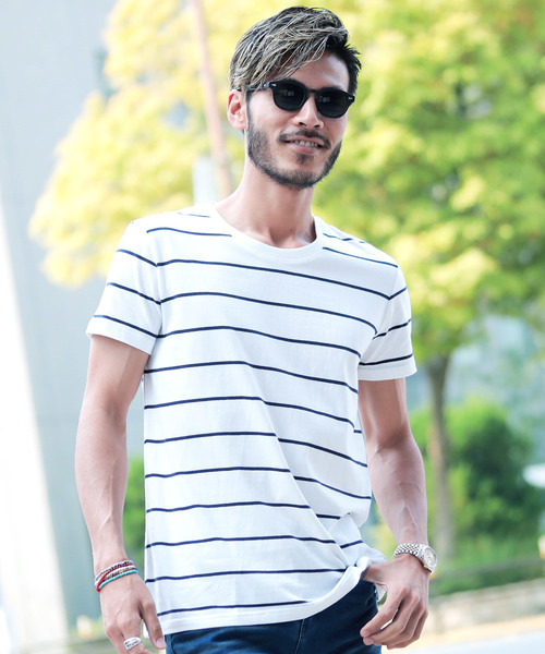 jiggys shop（ジギーズショップ）の「半袖 マルチボーダー Tシャツ（Tシャツ/カットソー・メンズ・ブルー系その他2/その他3/ホワイト系その他3/その他2/ホワイト系その他4/その他5/ブラック系その他/ブルー系その他/ブルー系その他7/ホワイト系その他2/その他4/ブルー系その他6/その他1/ブルー系その他4/ホワイト系その他5/ホワイト系その他6/ホワイト系その他/ブルー系その他3/ブルー系その他5/ホワイト系その他7/その他7/その他6/その他8/その他9/その他11・L/XL/MEDIUM/SMALL/M/S/LARGE/X-LARGE）」の5枚目の写真