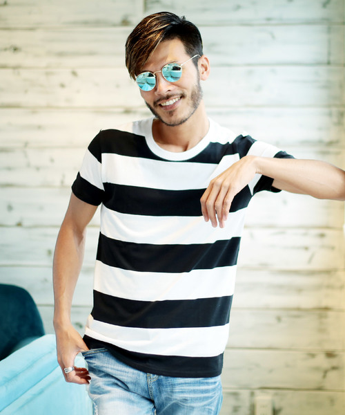 jiggys shop（ジギーズショップ）の「半袖 マルチボーダー Tシャツ（Tシャツ/カットソー・メンズ・ブルー系その他2/その他3/ホワイト系その他3/その他2/ホワイト系その他4/その他5/ブラック系その他/ブルー系その他/ブルー系その他7/ホワイト系その他2/その他4/ブルー系その他6/その他1/ブルー系その他4/ホワイト系その他5/ホワイト系その他6/ホワイト系その他/ブルー系その他3/ブルー系その他5/ホワイト系その他7/その他7/その他6/その他8/その他9/その他11・L/XL/MEDIUM/SMALL/M/S/LARGE/X-LARGE）」の6枚目の写真