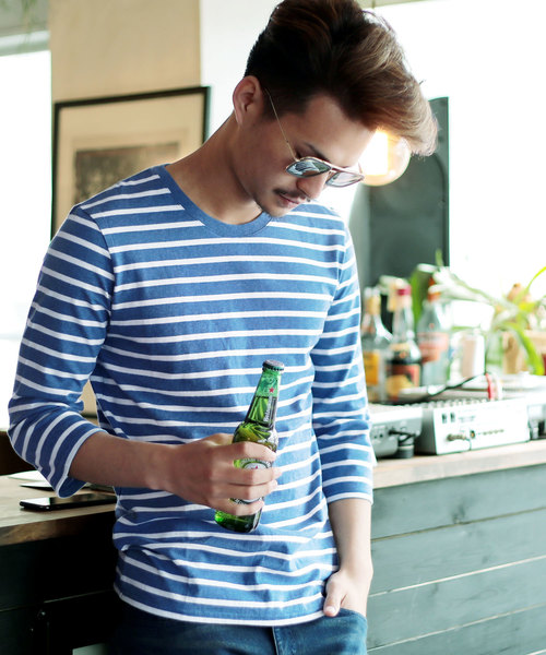 jiggys shop（ジギーズショップ）の「半袖 マルチボーダー Tシャツ（Tシャツ/カットソー・メンズ・ブルー系その他2/その他3/ホワイト系その他3/その他2/ホワイト系その他4/その他5/ブラック系その他/ブルー系その他/ブルー系その他7/ホワイト系その他2/その他4/ブルー系その他6/その他1/ブルー系その他4/ホワイト系その他5/ホワイト系その他6/ホワイト系その他/ブルー系その他3/ブルー系その他5/ホワイト系その他7/その他7/その他6/その他8/その他9/その他11・L/XL/MEDIUM/SMALL/M/S/LARGE/X-LARGE）」の11枚目の写真