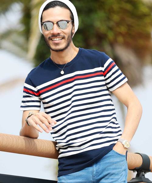 jiggys shop（ジギーズショップ）の「半袖 マルチボーダー Tシャツ（Tシャツ/カットソー・メンズ・ブルー系その他2/その他3/ホワイト系その他3/その他2/ホワイト系その他4/その他5/ブラック系その他/ブルー系その他/ブルー系その他7/ホワイト系その他2/その他4/ブルー系その他6/その他1/ブルー系その他4/ホワイト系その他5/ホワイト系その他6/ホワイト系その他/ブルー系その他3/ブルー系その他5/ホワイト系その他7/その他7/その他6/その他8/その他9/その他11・L/XL/MEDIUM/SMALL/M/S/LARGE/X-LARGE）」の13枚目の写真