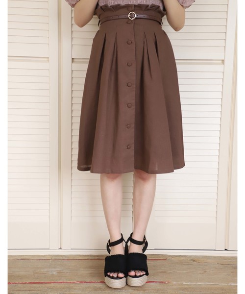 one after another NICE CLAUP（ワンアフターアナザーナイスクラップ）の「夏のチェック&無地スカート（スカート・レディース・ブラウン/グリーン/ホワイト系その他/ベージュ系その他・FREE）」の3枚目の写真