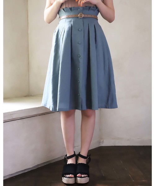 one after another NICE CLAUP（ワンアフターアナザーナイスクラップ）の「夏のチェック&無地スカート（スカート・レディース・ブラウン/グリーン/ホワイト系その他/ベージュ系その他・FREE）」の4枚目の写真