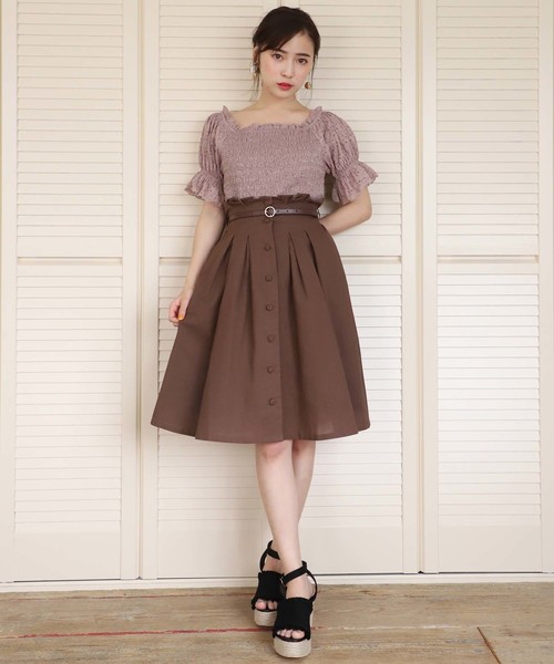 one after another NICE CLAUP（ワンアフターアナザーナイスクラップ）の「夏のチェック&無地スカート（スカート・レディース・ブラウン/グリーン/ホワイト系その他/ベージュ系その他・FREE）」の7枚目の写真