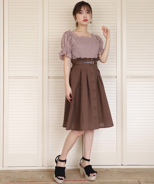 one after another NICE CLAUP（ワンアフターアナザーナイスクラップ）の「夏のチェック&無地スカート（スカート・レディース・ブラウン/グリーン/ホワイト系その他/ベージュ系その他・FREE）」の8枚目の写真