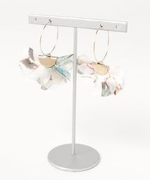 【glou】シフォンフラワーのフープピアス