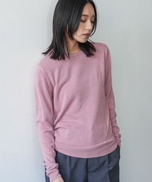 洗えるカシミアタッチクルーネックプルオーバー
