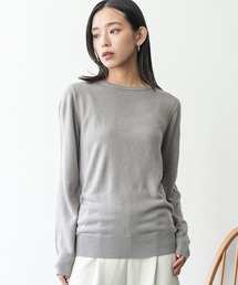 洗えるカシミアタッチクルーネックプルオーバー