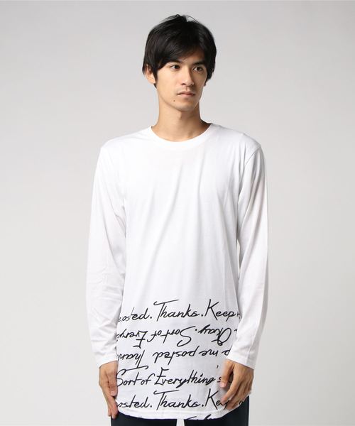 おしゃれスタ(オシャレスタ)の「サイドジップロングデザイン長袖Tシャツ(SS)(Tシャツ/カットソー・メンズ・ホワイト/ブラック・M/L)」の5枚目の写真