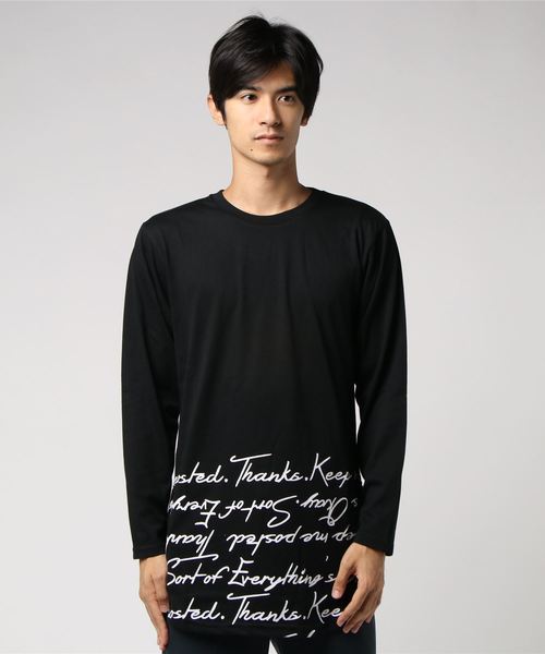おしゃれスタ(オシャレスタ)の「サイドジップロングデザイン長袖Tシャツ(SS)(Tシャツ/カットソー・メンズ・ホワイト/ブラック・M/L)」の6枚目の写真