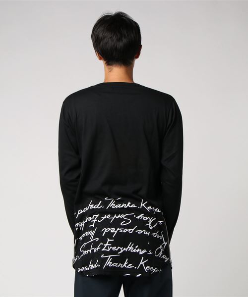 おしゃれスタ(オシャレスタ)の「サイドジップロングデザイン長袖Tシャツ(SS)(Tシャツ/カットソー・メンズ・ホワイト/ブラック・M/L)」の4枚目の写真