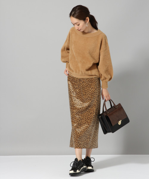 JEANASIS（ジーナシス）の「12Gシャギーヤーンプルオーバー/809797（ニット/セーター・レディース・オフホワイト/ブラック/ブラウン/ピンク・FREE）」の9枚目の写真