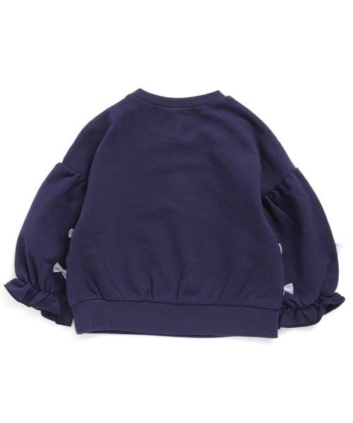 apres les cours（アプレレクール）の「キャンディースリーブリボントレーナー（スウェット・キッズ・ネイビー/オフホワイト/パープル・100/80/90/110/140/130/120）」の7枚目の写真