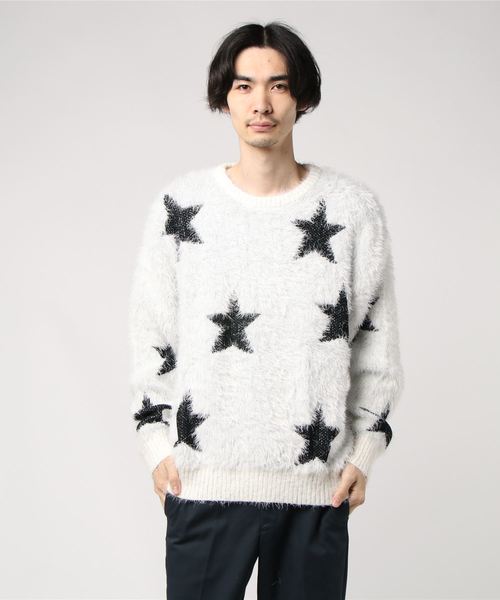 VENCEEXCHANGE（ヴァンスエクスチェンジ）の「フェザースタージャガードニットプルオーバー（ニット/セーター・メンズ・ホワイト/ブラック・M/L）」の6枚目の写真